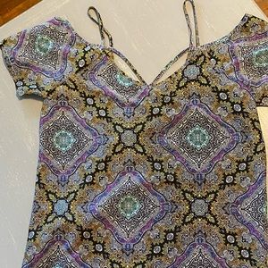 Boohoo cold shoulder dress.